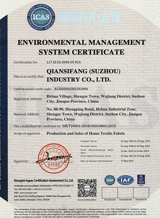 ISO14001:2015-certifikat